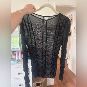 H&M sheer ruched top